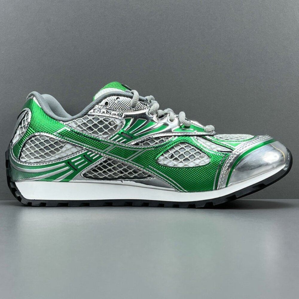 Bottega Veneta Orbit Sneaker lace-up Silver&Green - Picture 10 of 13